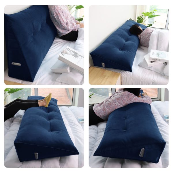 Coussin de lecture 59 pouces bleu foncé