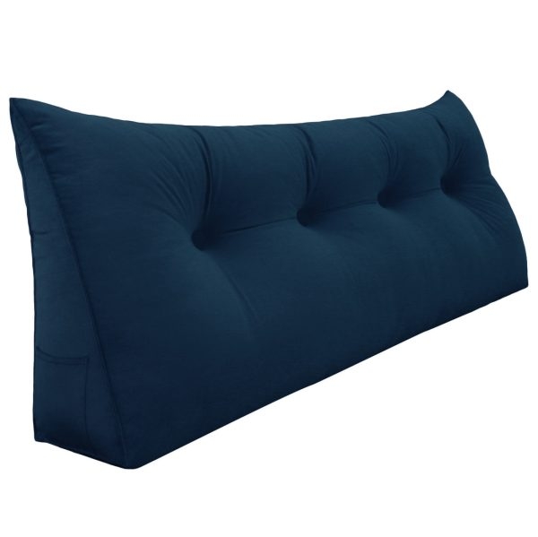 Coussin de lecture 79 pouces bleu foncé