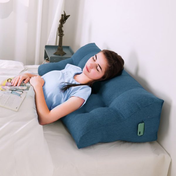 almohada huxing lino azul