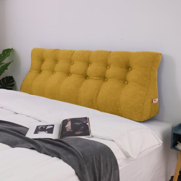 poduszka przytulająca lnianą żółtą
