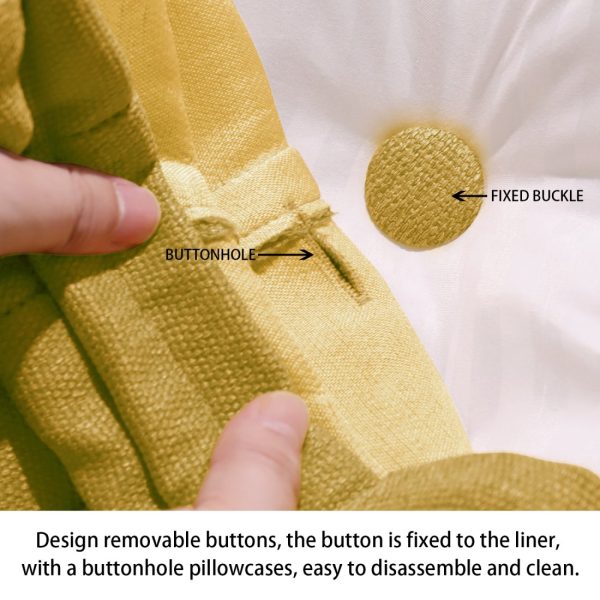 μαξιλάρι πλάτης που κουμπώνει λινό κίτρινο
