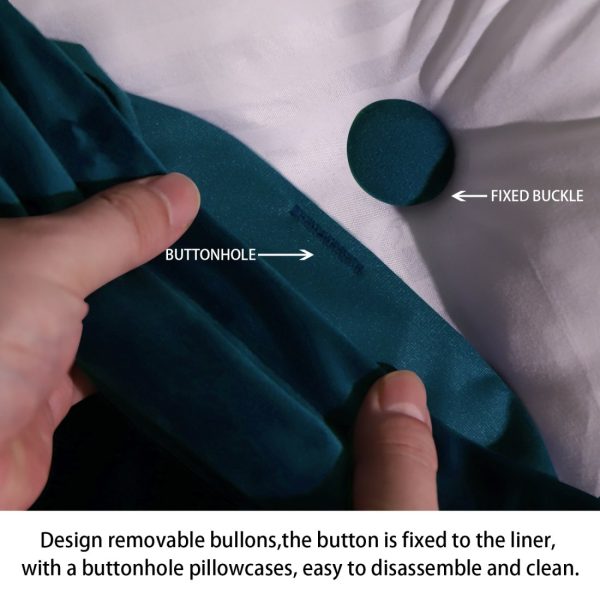 almohada de respaldo huxing terciopelo azul