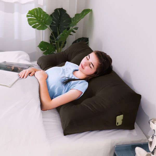 almohada de respaldo huxing terciopelo marrón