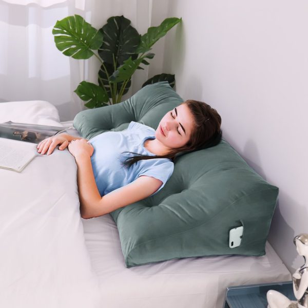 almohada de respaldo huxing terciopelo gris