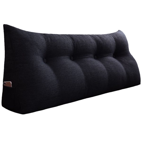 coussin de dossier en lin noir