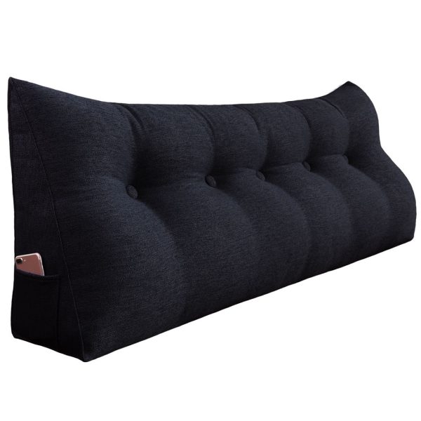 almohada de lino negro