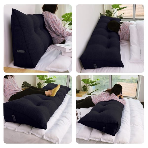 coussin de dossier en lin noir