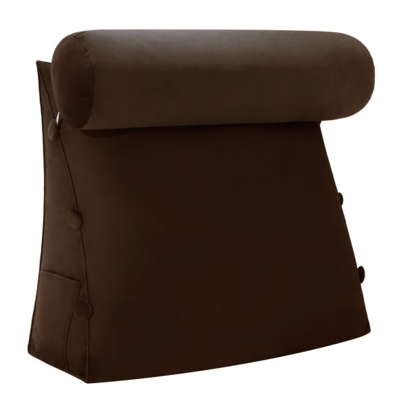 coussin de dossier velours café