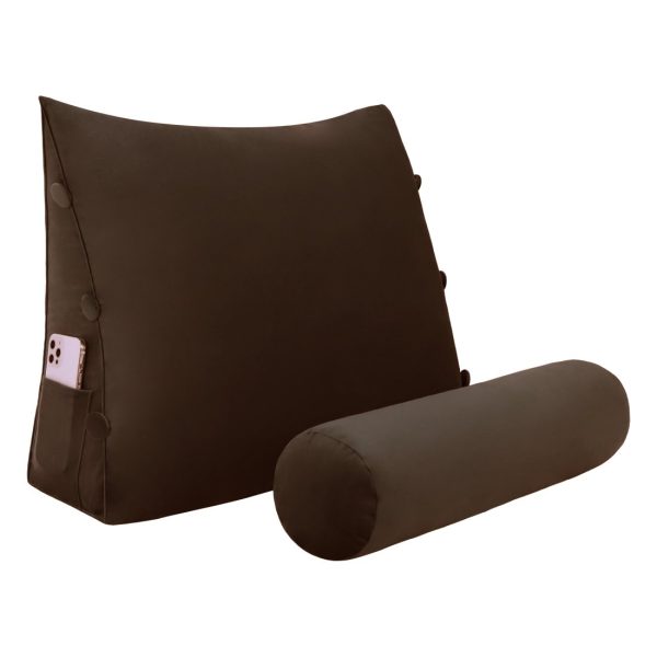 coussin de dossier velours café