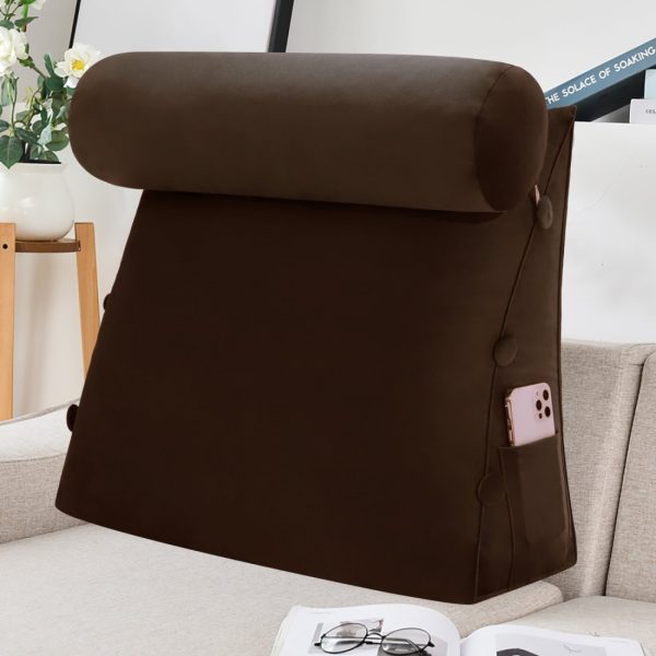 coussin de dossier velours café