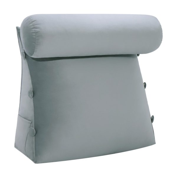 coussin de dossier velours gris