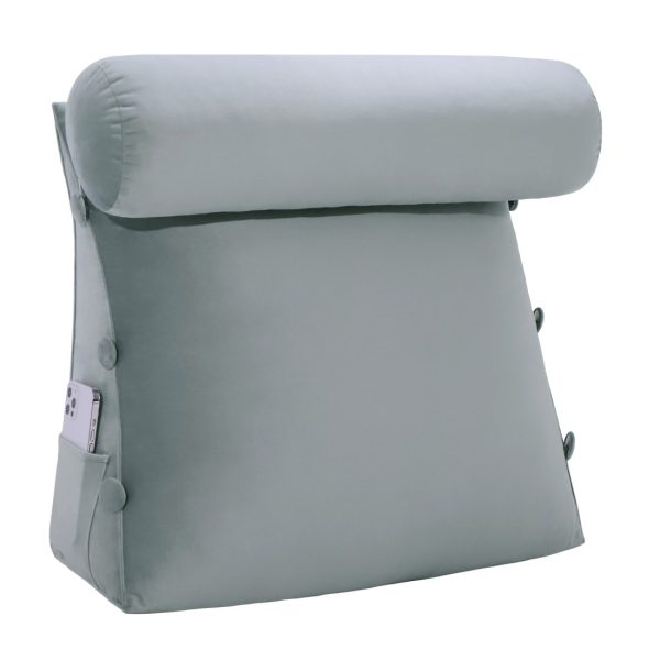 coussin de dossier velours gris