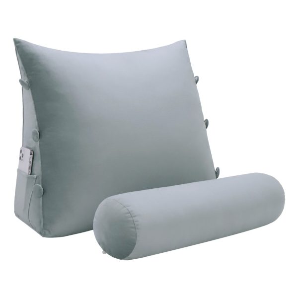 coussin de dossier velours gris