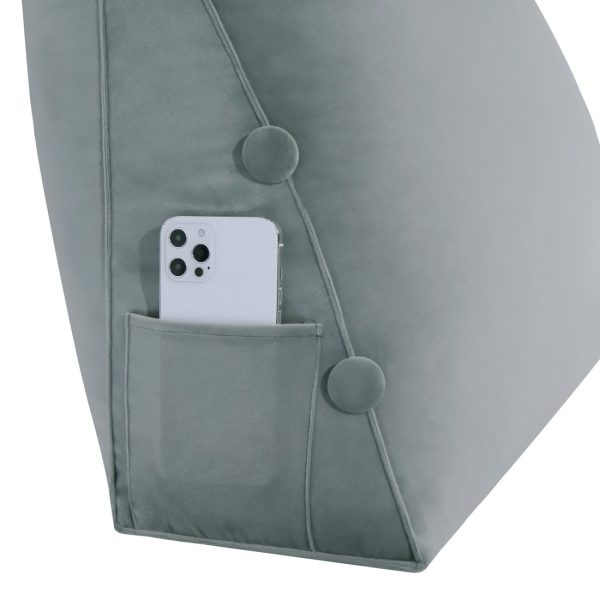 coussin de dossier velours gris