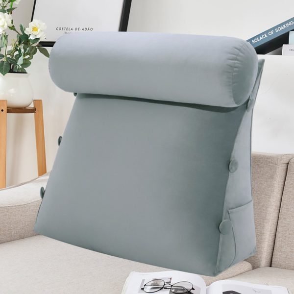 coussin de dossier velours gris