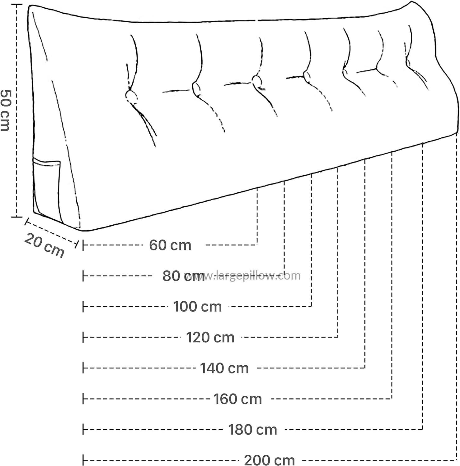 Cuscino grande per testata letto 