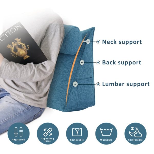 cuscino da lettura bolster blu