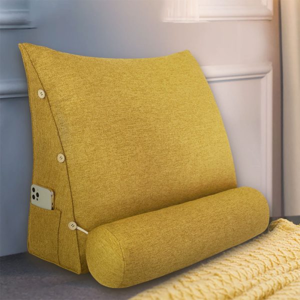 coussin de lecture traversin jaune