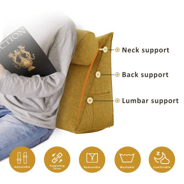 coussin de lecture traversin jaune