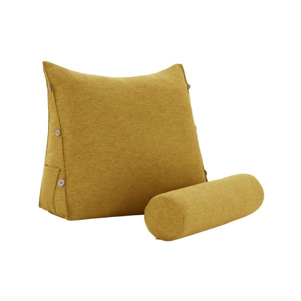 coussin de lecture traversin jaune