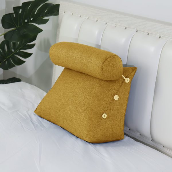 coussin de lecture traversin jaune