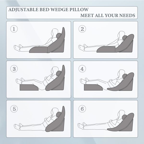 Bed Wedge Pillow Set for Surgery Recovery, Neck and Back Support - Image 12