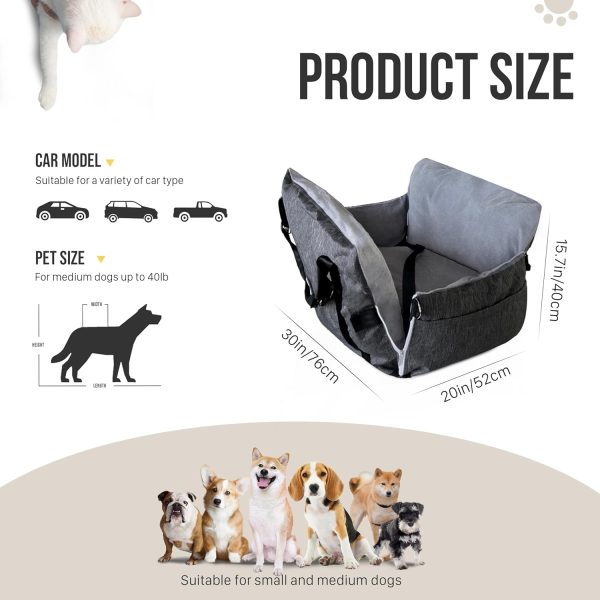 Dog Car Seat for Large/Medium Dogs - Booster Bed with Storage - Bild 4