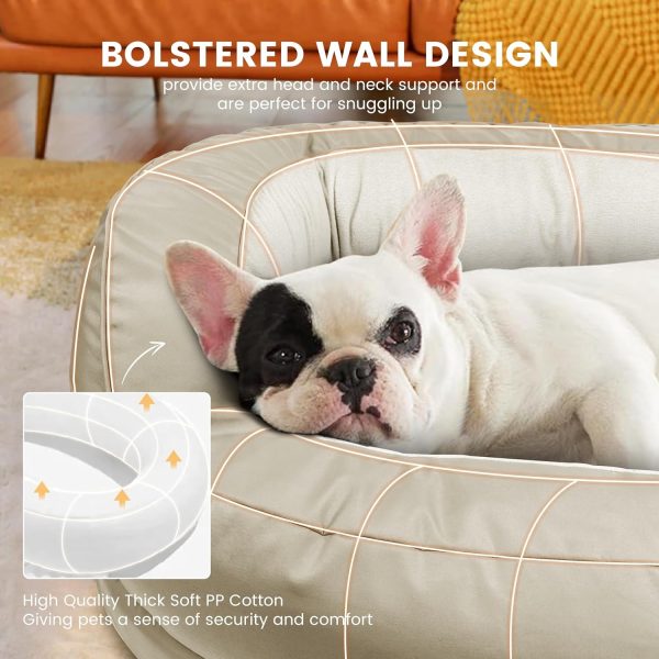 Large Couch Dog Bed with Supportive Foam & Soft Cotton - Afbeelding 3