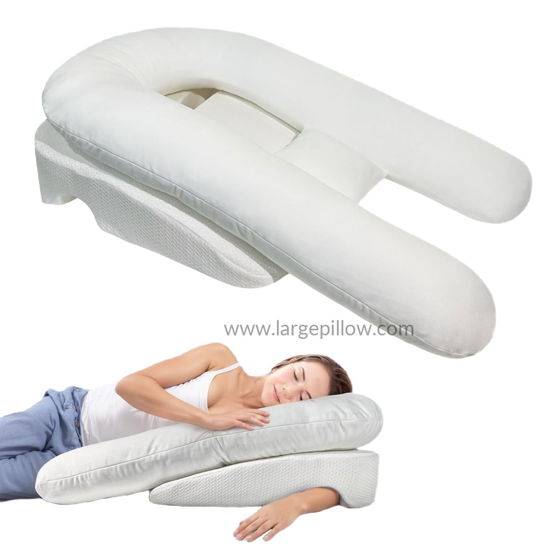 thumbnail image 2 of Bearaby Body Pillow - Full Body Pillows For Adults, Pregnancy Pillow - Made From Natural Rubber Foam And Organic Cotton 2 of 9