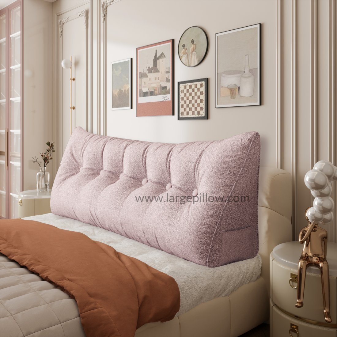 Headboard Pillow King WOWMAX Large Bolster Triangular Headboard