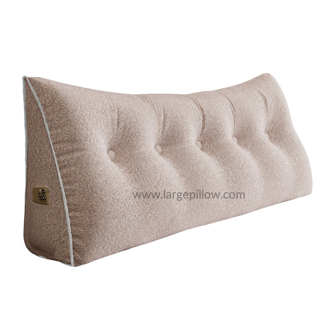 BeauLab Cuscino Da Lettura In Memory Foam Con Braccioli E Tasca, Per Letto, Divano, Laptop, Tablet, Uncinetto, Grigio