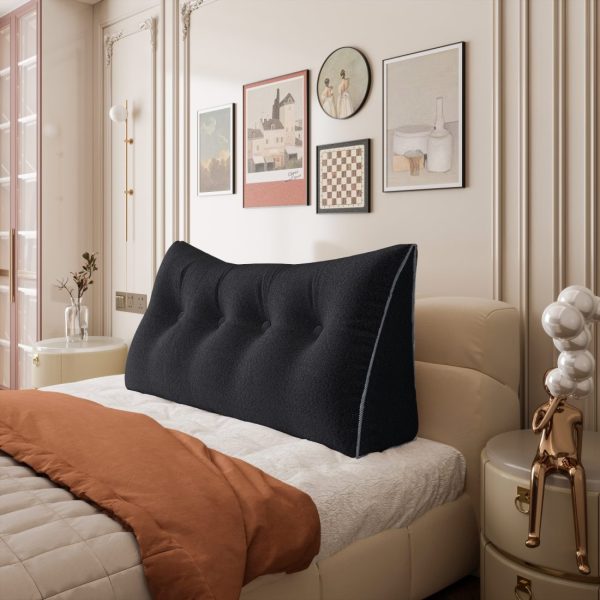 Cuscino A Cuneo Per Lettura E Supporto Lombare - Schienale Per Letto E Divano, Rivestimento In Ciniglia, Sfoderabile, Varie Dimensioni E Colori