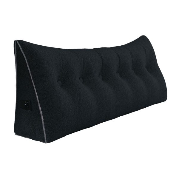 Large Wedge Reading Pillow for Bed Daybed Bolster Backrest Black – 15 kép