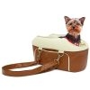Safe & Compact Pet Car Seat - Leather Booster for Small Animals