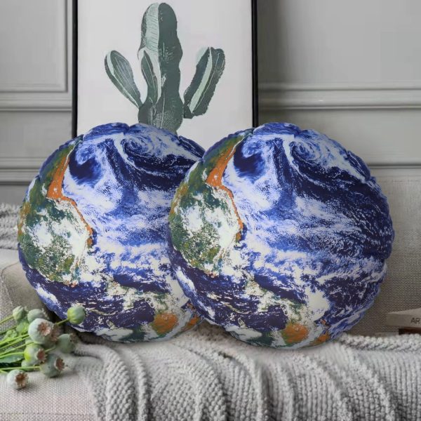 3D Planet Throw Pillows, Solar System Decor, Soft Cushion (Earth) - Image 2