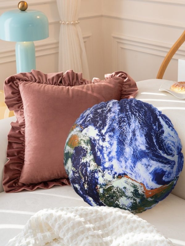 3D Planet Throw Pillows, Solar System Decor, Soft Cushion (Earth) - Image 5
