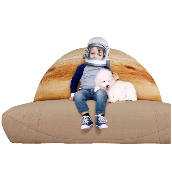 Cojín de respaldo con temática espacial para niños: almohada para cabecero (Júpiter)