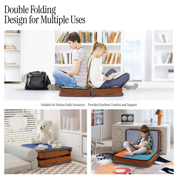 Foldable Book Shaped Floor Pillow Cushion, Unique Fun Gift - Obraz 3