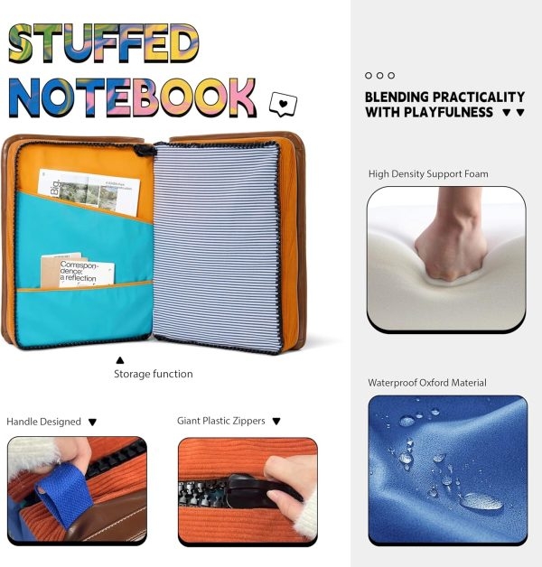 Foldable Book Shaped Floor Pillow Cushion, Unique Fun Gift - Obraz 6