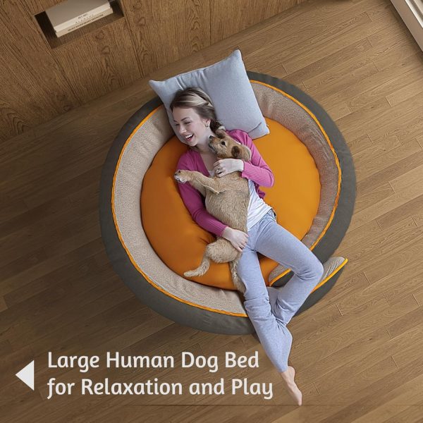 Calming Dog Bed with Removable Cushion, Indoor Round Kennel - Immagine 4
