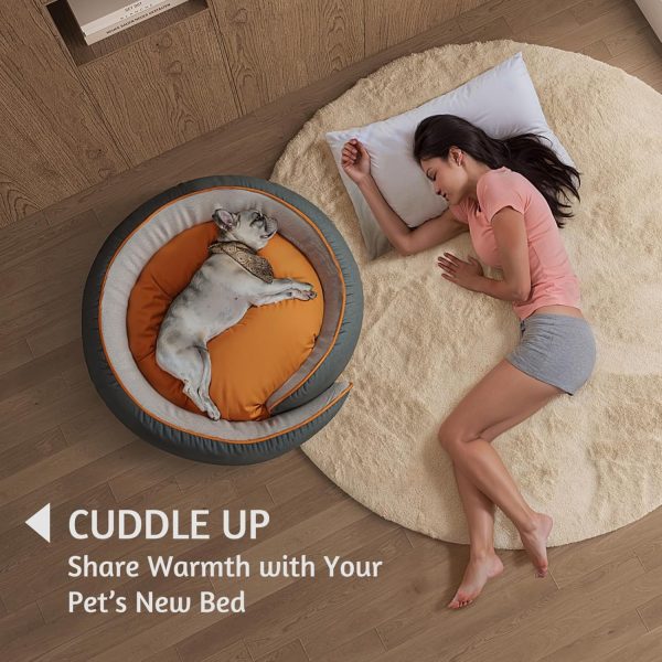 Calming Dog Bed with Removable Cushion, Indoor Round Kennel - Immagine 7