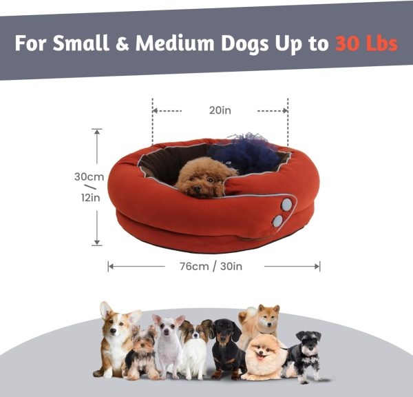 Calming Dog Bed with Removable Cushion, Indoor Round Kennel - Immagine 9