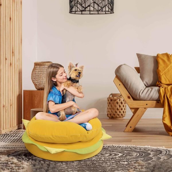 Hamburger Floor Sofa - Funny Plush Couch for Home Decor - Obraz 2