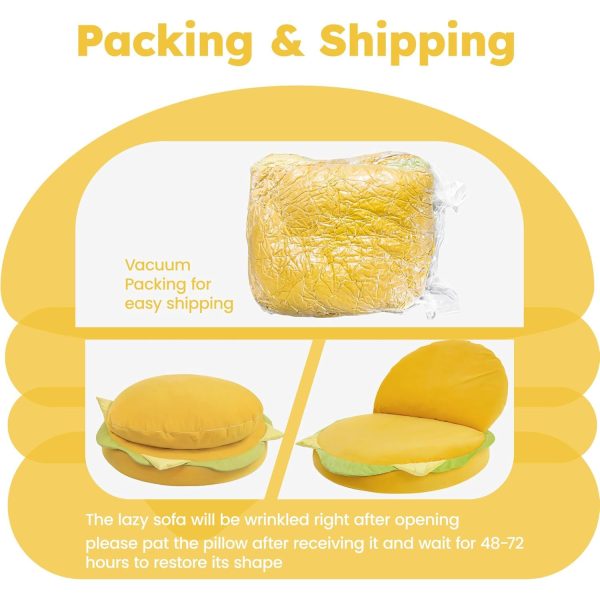 Hamburger Floor Sofa - Funny Plush Couch for Home Decor - Obraz 6