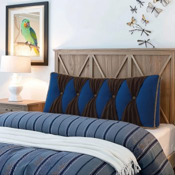 headboard backrest pillow blue 4450