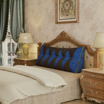 headboard backrest pillow blue 4451