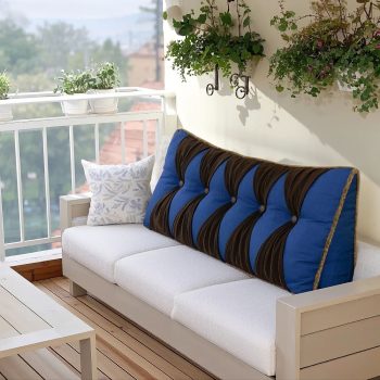 headboard backrest pillow blue 4453