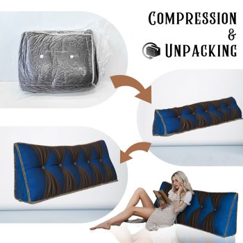 headboard backrest pillow blue 4456
