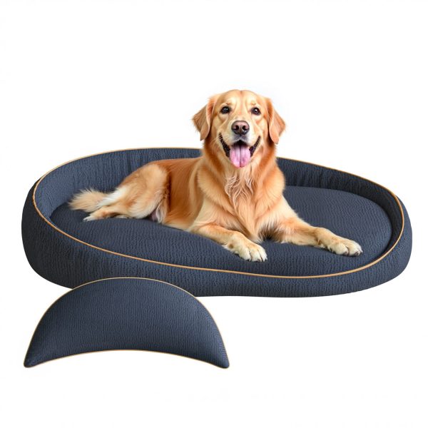 Premium Round Pet Bed for Large Dogs - Non-Slip Foam - Immagine 2