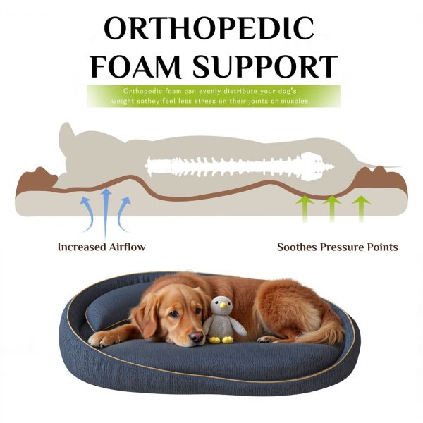 Premium Round Pet Bed for Large Dogs - Non-Slip Foam - Immagine 4